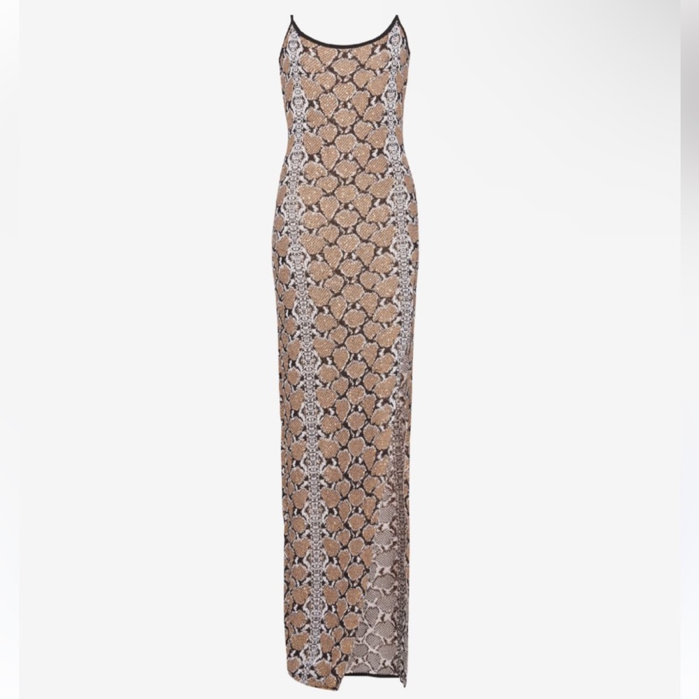 Balmain python-jacquard Glittered Maxi dress